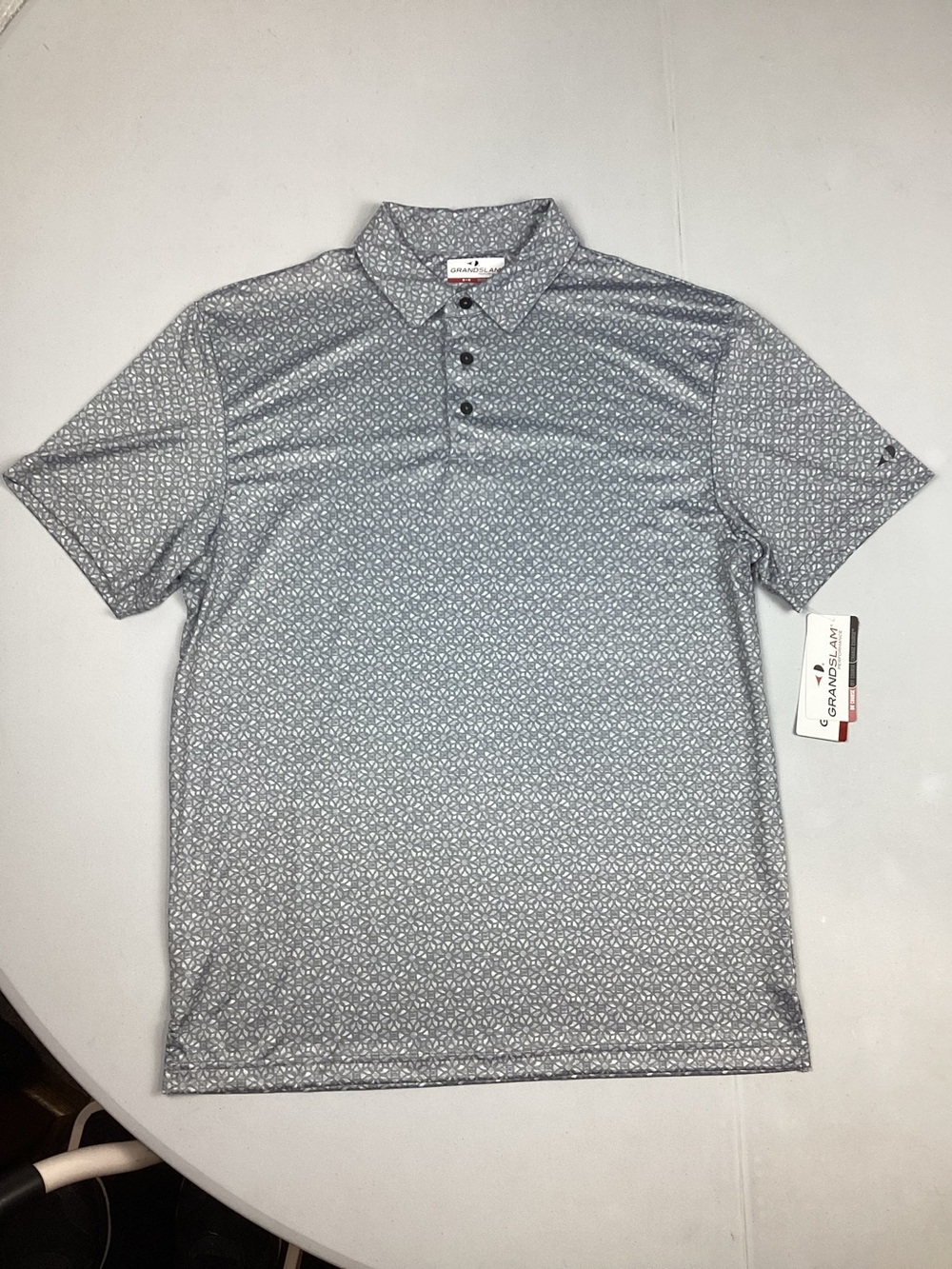 Grandslam Men’s Golf Polo Shirt Gray Short Sleeve Medium New! Retail $44.99